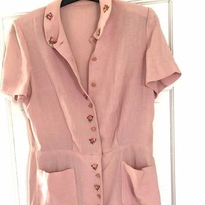 Vintage Rose Pink House Dress